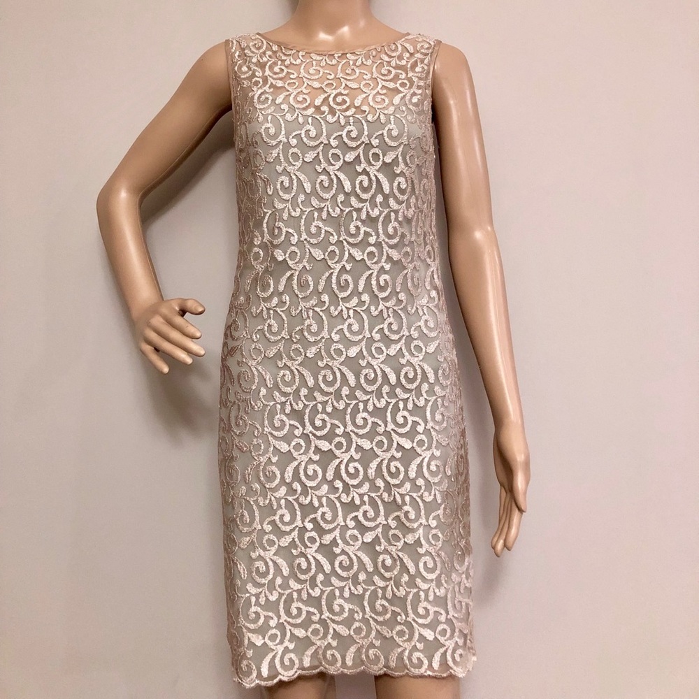 Boston Proper Muse Metallic Lace Shift Dress, WOO